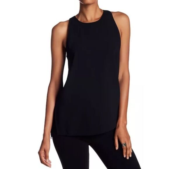 Vince Tops - Vince Bonded Laser Tank Top Black Large